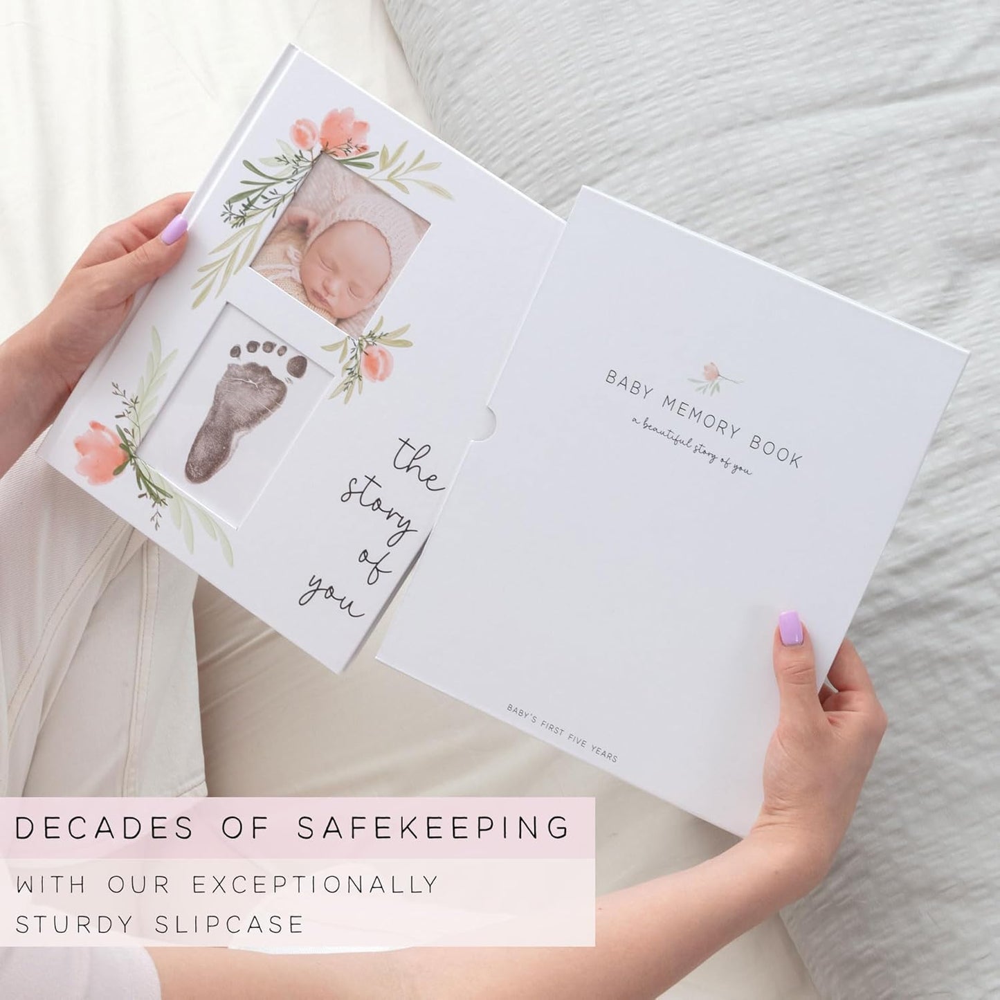 Baby Memory Book for the Modern Minimalist - Simple Baby Book for Girl - First Years Journal - Monthly Milestone Keepsake Record Book - Pregnancy Gift for Baby Shower (Pink)