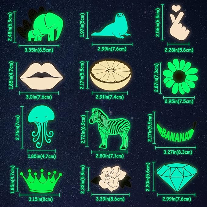 QTL Glow in The Dark Stickers for Wall Stickers for Kids Glow in Dark Stickers for Decor Kids Bedroom Stocking Stuffers 30Pcs