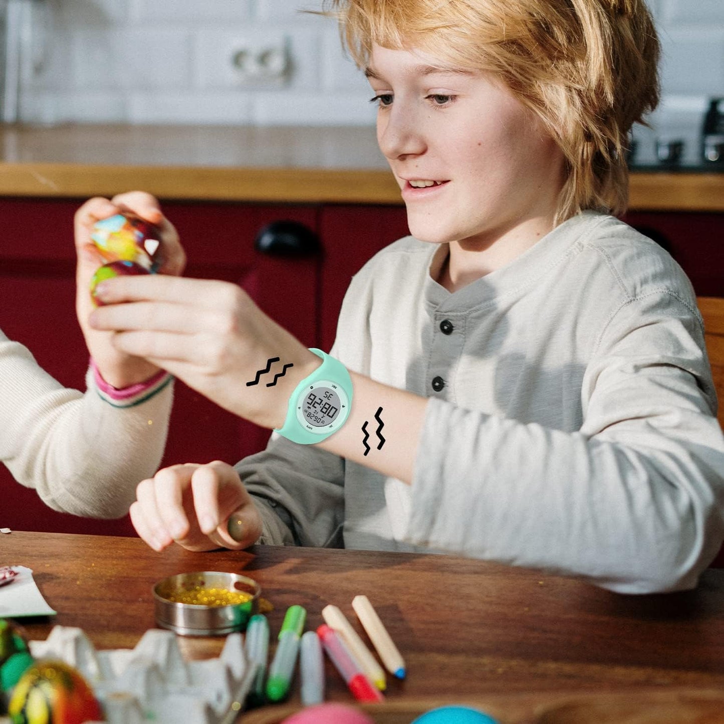 Kids Watches for Girls Boys Digital Sport Watch with Step Counter Pedometer Vibration Alarm Clock, No App Waterproof Fitness Tracker Kids Watch Boys Girls Teens Students Ages 5-16