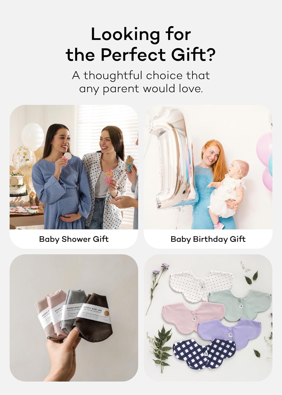 Konny Baby Bibs 5-Pack, 360 ° Rotate, Soft and Absorbent Bandana Drooling for Boys Girls baby Essentials