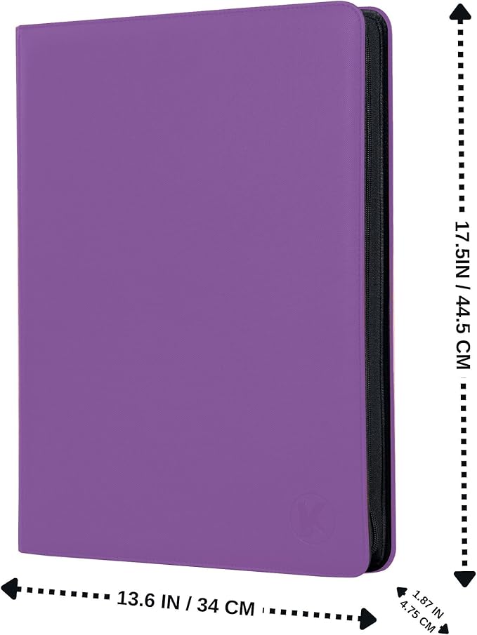 1000+ Pockets Trading Card Binder, 16-Pocket Card Ablum Compatible with MTG,Sports Cards & Other Standard Size Trading Cards (PURPLE)