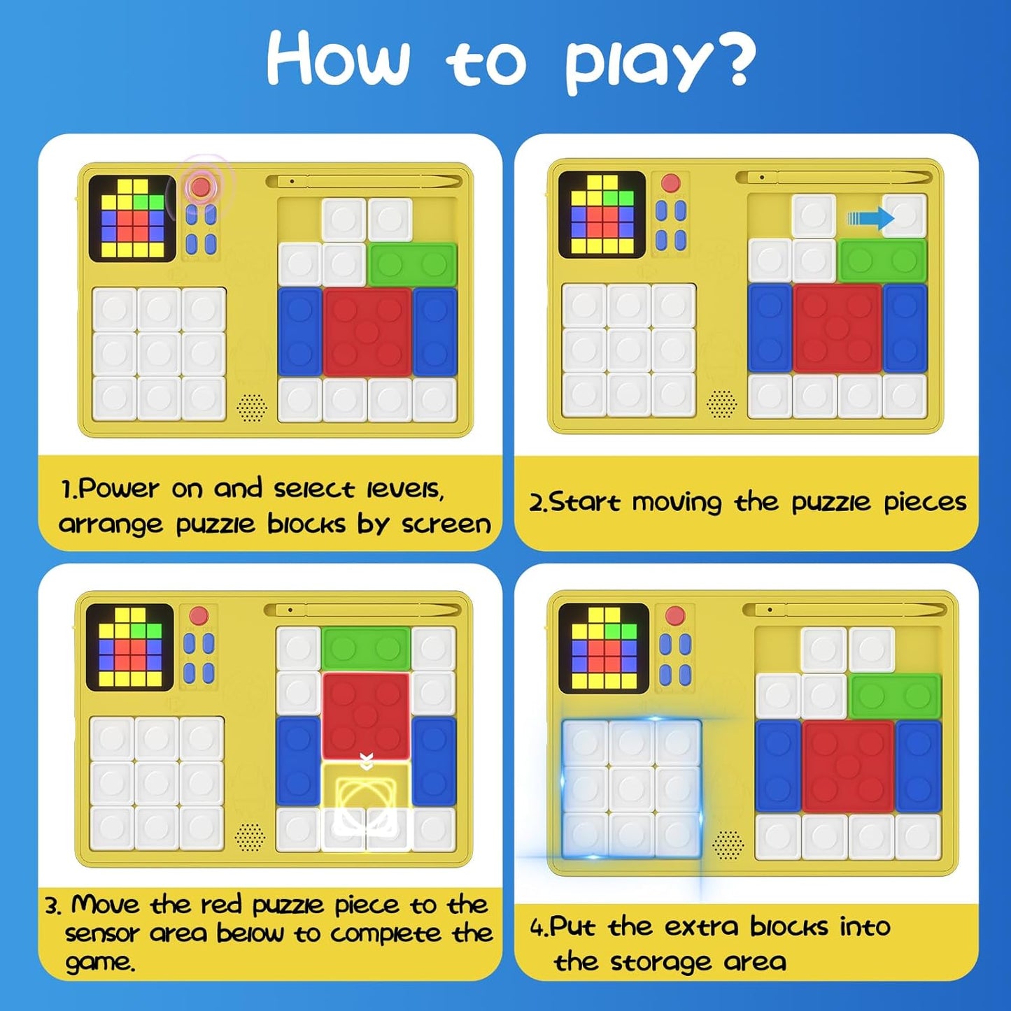 Slider Puzzle Games & LCD Writing Tablet for Kids 2 in 1,Drawing Pad with 500+Challenges Travel Games for Kids Age 4-8,Brain Teaser Puzzle Games Kids Drawing Tablet Toys for Boys Girls