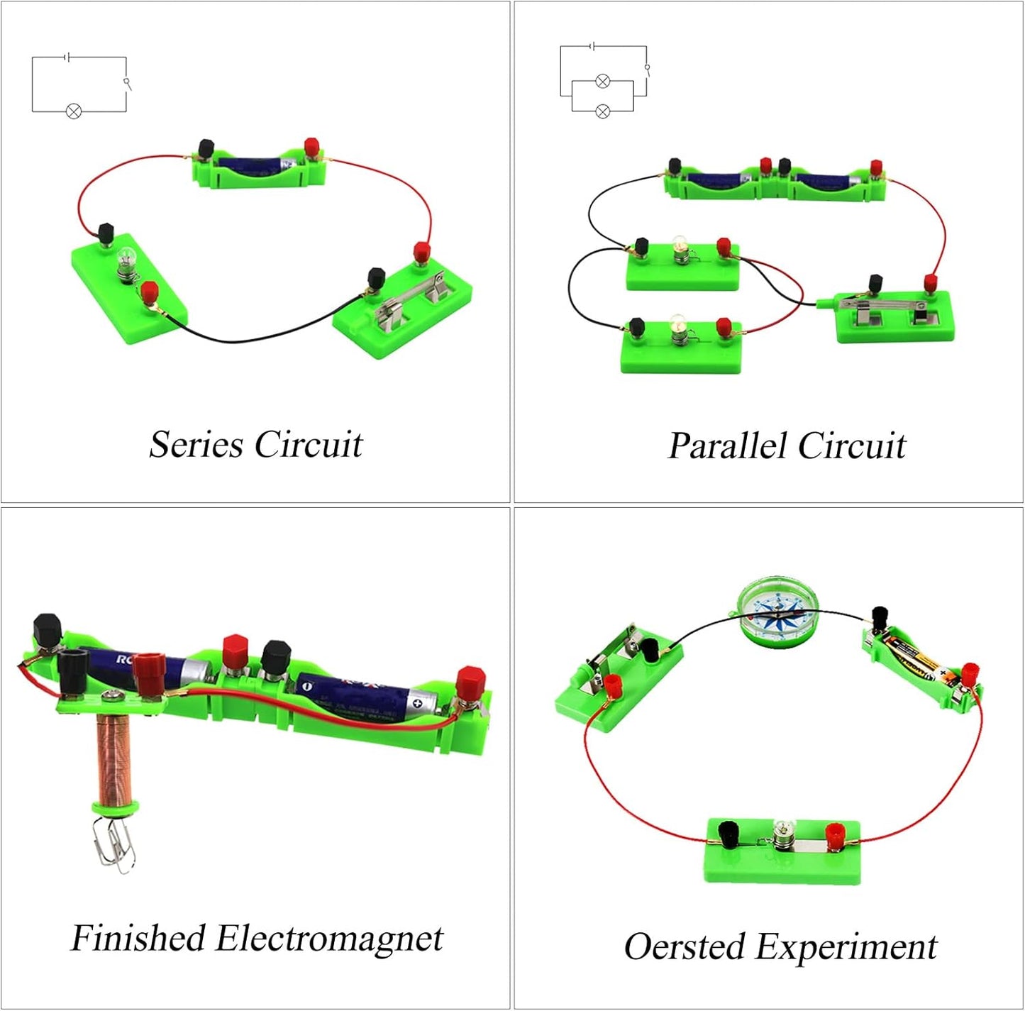 Physics Science Lab Electricity and Magnetism Experiment Kit,Electromagnetism Experiment Basic Electricity Discovery Circuit Kit for Kids Junior Senior High School Students