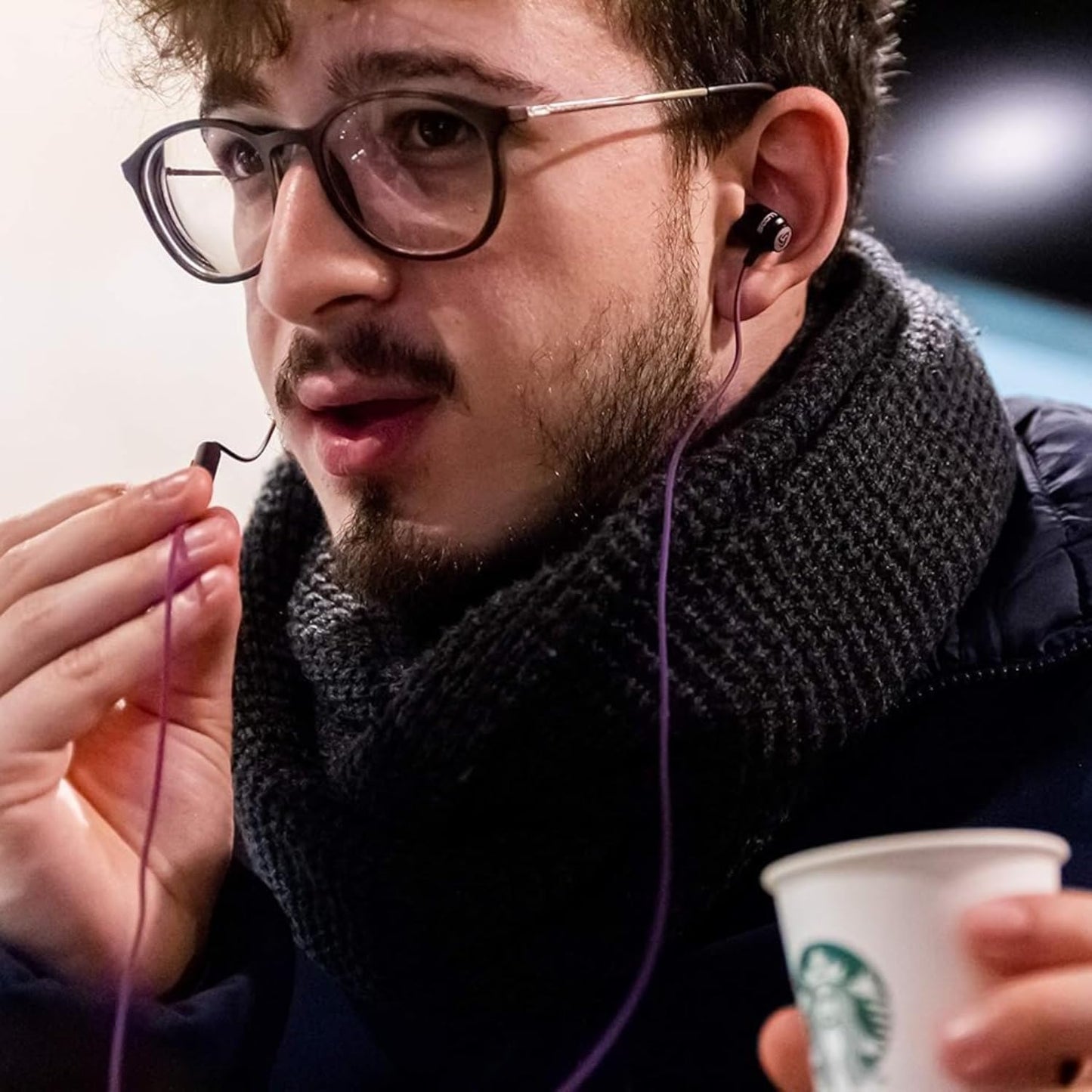 LUDOS Clamor USB C Headphones for iPhone 16 15 Pro Max Plus iPad Pro, 5 Years Warranty, USB-C Earbuds for Samsung Galaxy S24 S23 Ultra S22 S21 FE S20 A55 A54 A53, USB Type C Earphones - Purple