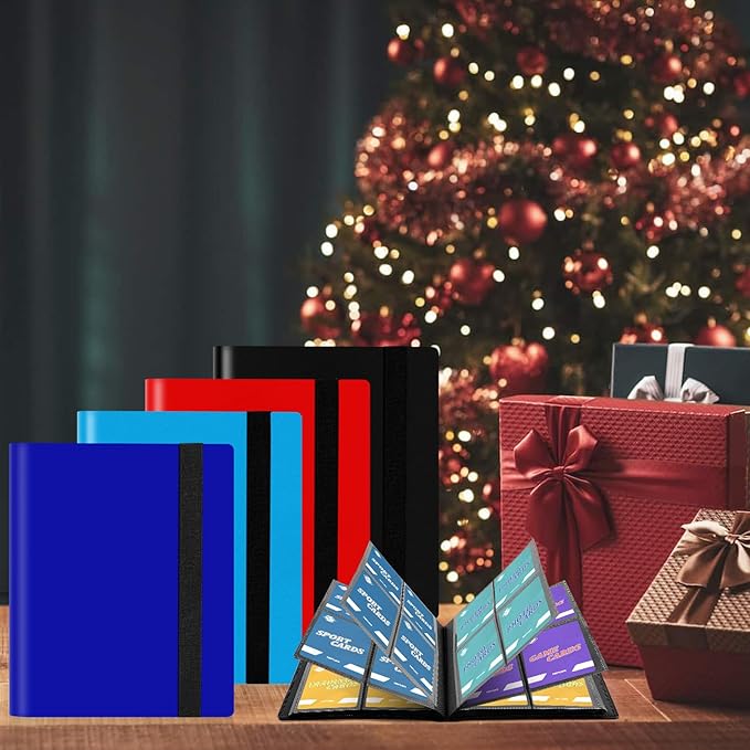4 Pocket Card Binder for Trading Card, 160 PockeCard Folder Ablum for Cards Collection for Sports Cards, Baseball Cards, Game Cards, Mini TCG Binder Fit for MTG, Gift for Card Collector (Blue)