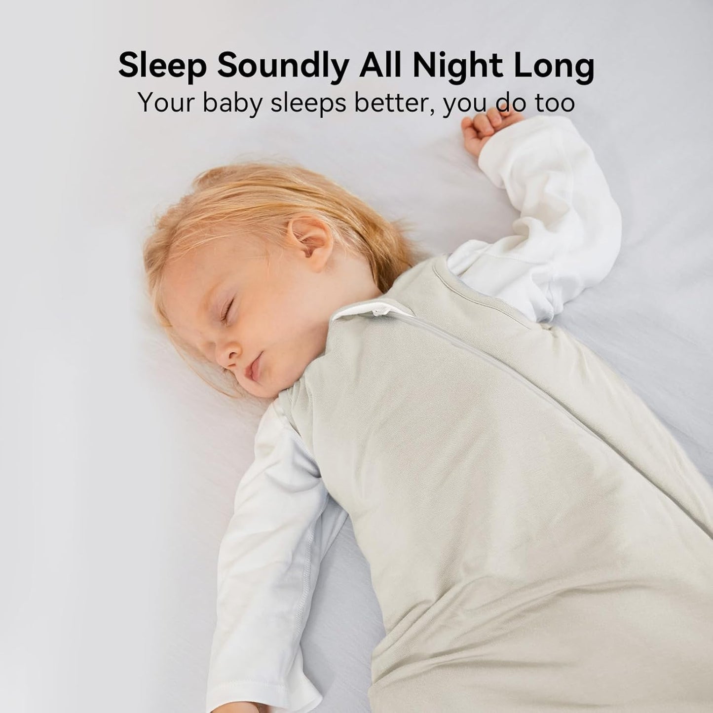 Rayon Made from Bamboo Sleep Sack 0-36 Months 1.0 Tog Ultra Soft Baby Wearable Blanket Toddler Sleeping Sack for Babies (Oat, XL(18-24M))