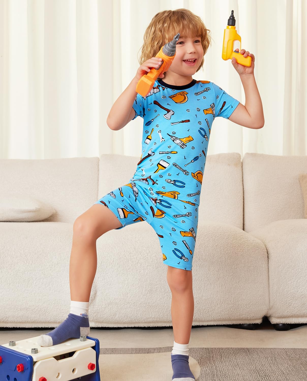 Bamboo Viscose Toddler Animal Pajamas Boys Girls Kids Cool Short Summer 12M-8Y Snug fit Pjs Set 2pcs