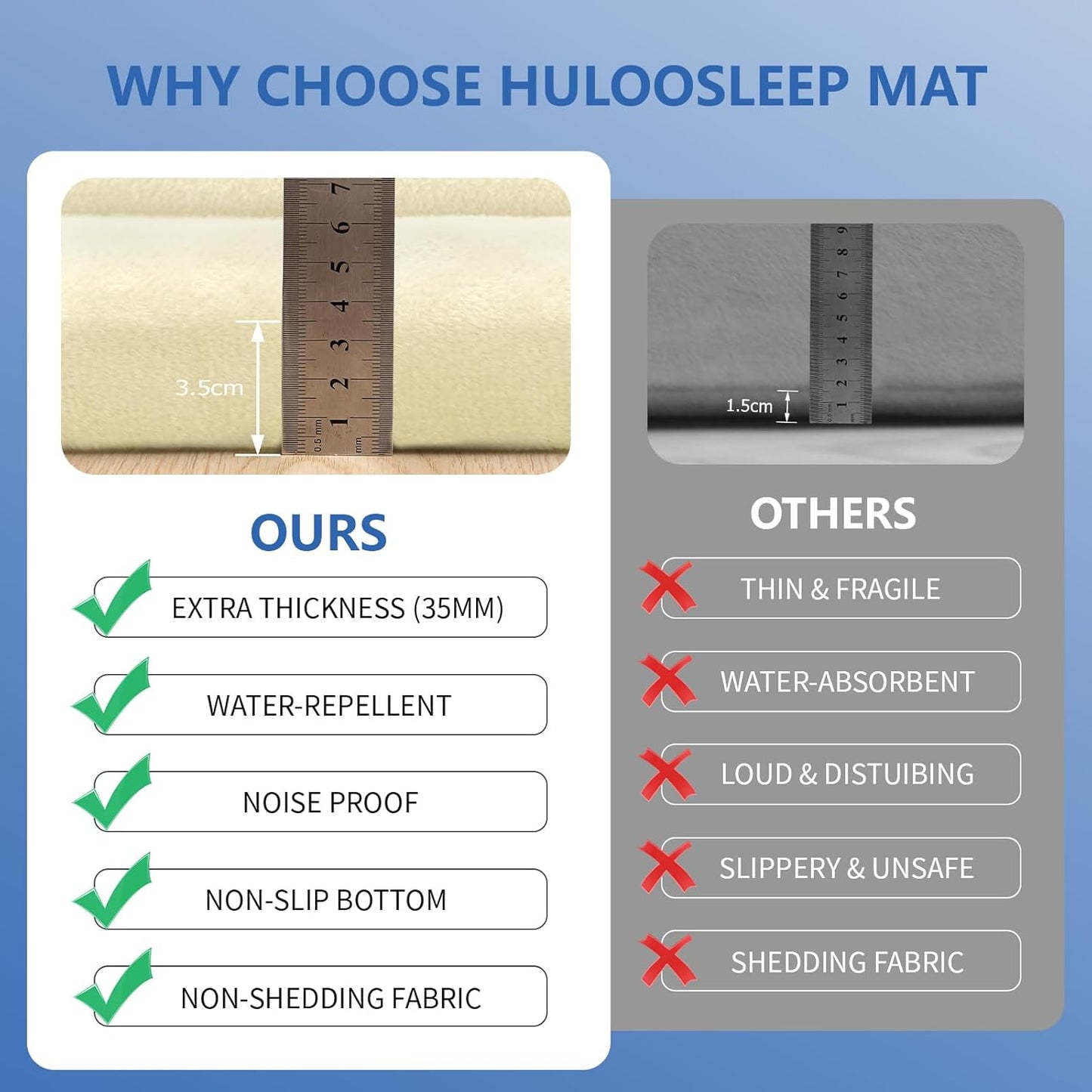 Baby Play Mat for Floor, 1.3" Thick Elasti-Foam 50x50 Playpen Mat for Toddlers Infant Kids,Water-Repellent Soft Velvet for Tummy Time, Non-Slip Backing for Crawling, Tatami Style(Vanilla)