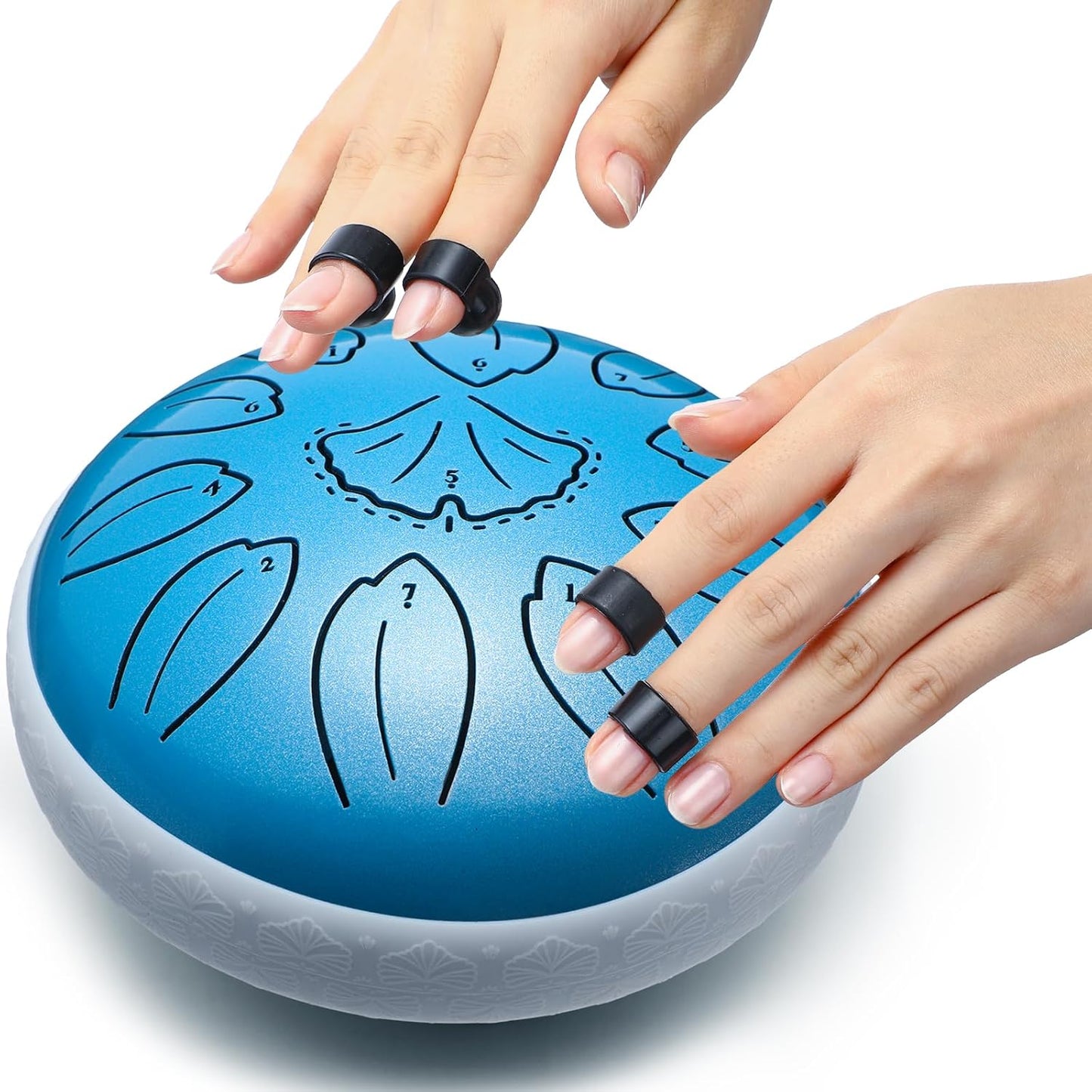 Steel Tongue Drum Percussion, 6 Inch 11 Notes Musical Instruments, Music Gifts for Family Friends (Blue)