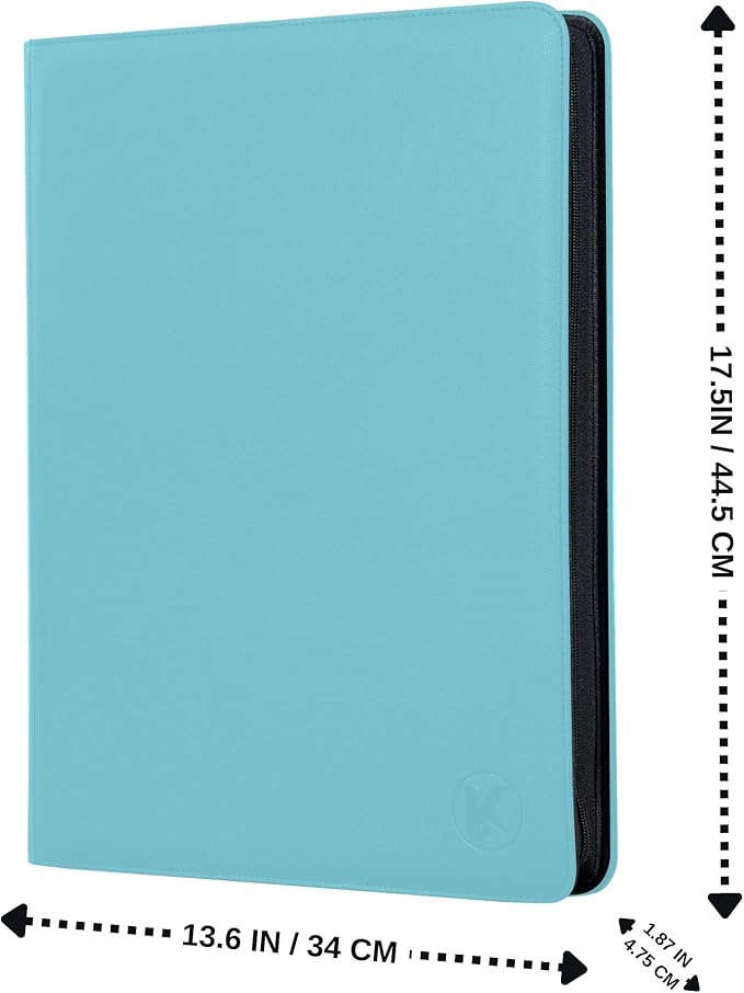 1000+ Pockets Trading Card Binder, 16-Pocket Card Ablum Compatible with MTG,Sports Cards & Other Standard Size Trading Cards (LIGHT BLUE)