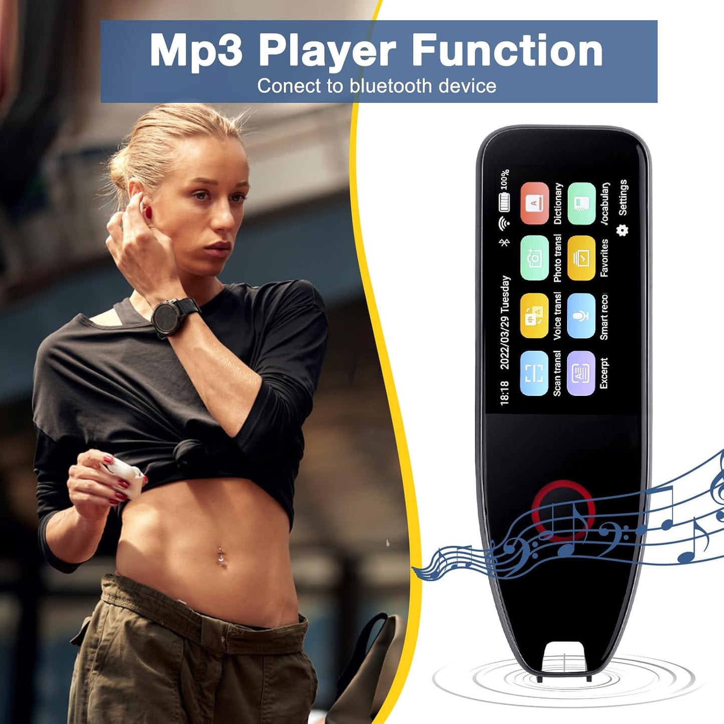 Language Translator Device Scanner Pen - Text to Speech Device for Dyslexia, Suitable for Language Learners Scan Translate Reading Pen,Fast - Under 0.5 Sec