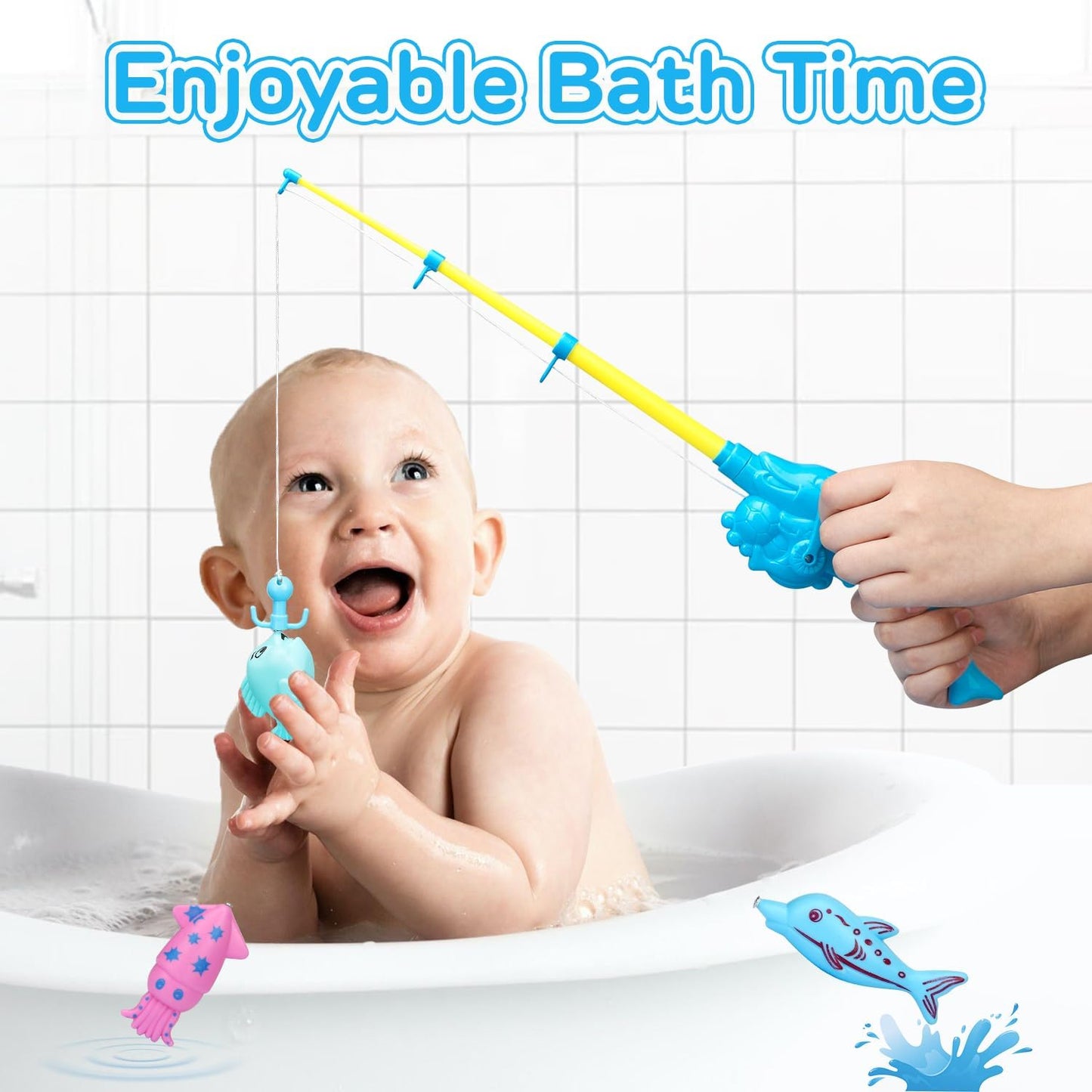 TOY Life 2-Player Magnetic Fishing Game for Kids 3-5 with Toddler Fishing Poles,Bath Toys for Kids Ages 4-8,Magnetic Poles Game are Designed for Little Hands