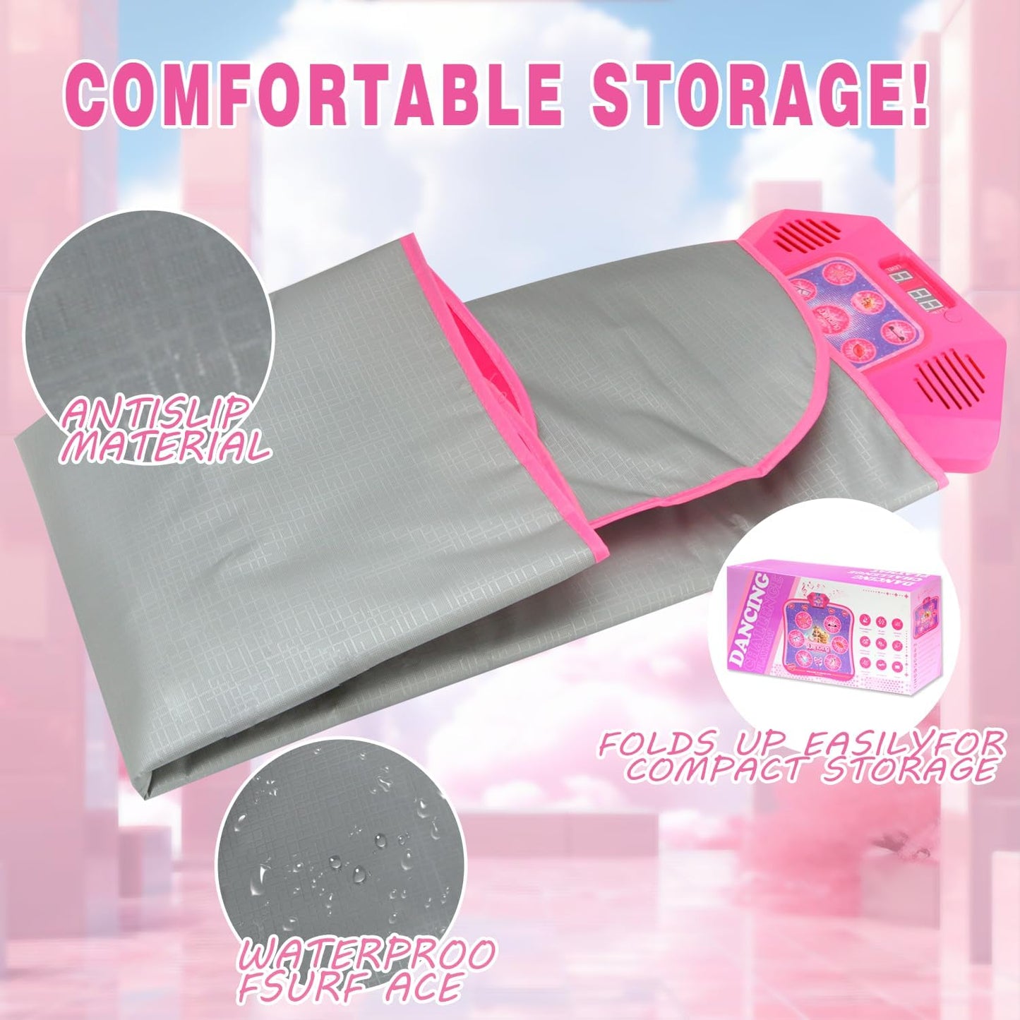 Princess Dance Mat Toy Gift - Popular Light Up Dancing Mat for Toddlers Kids Girls Ages 3 4 5 6 7 8 9 10 11 12 Year Old Christmas Party Presents Floor Mat Electronic Games Exercise Dance Pad