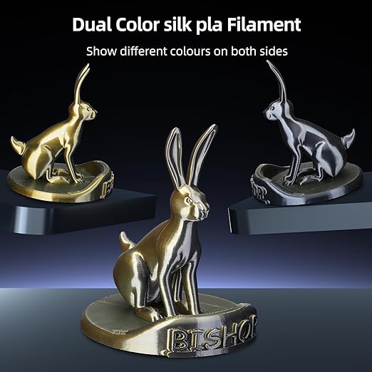 3D Printer Filament Bundle, Silk PLA Filament 1.75mm, Dual Color Filament 200gX 4 Spools Silk Filament Bundle Multicolor