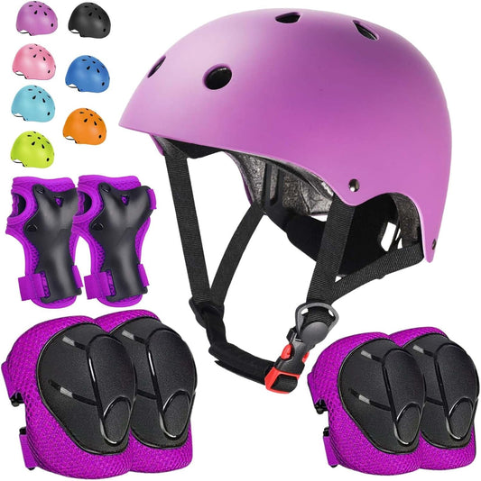 Kids Bike Helmet Set Adjustable Helmet for Ages 3-15 Kids Toddler Boys Girls Youth, Multi-Sport Bicycle Skateboarding Football Rollerskating Scooter Rollerblade Balance Bike Helmets