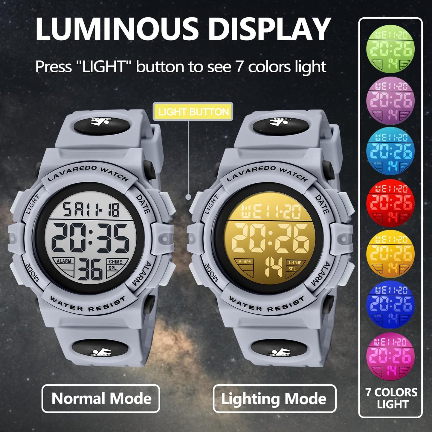Kids Watch,Boys Watch for 3-15 Year Old Boys,Digital Sport Outdoor Multifunctional Chronograph LED 50 M Waterproof Alarm Calendar Analog Watch for Children with Silicone Band,Kids Gift