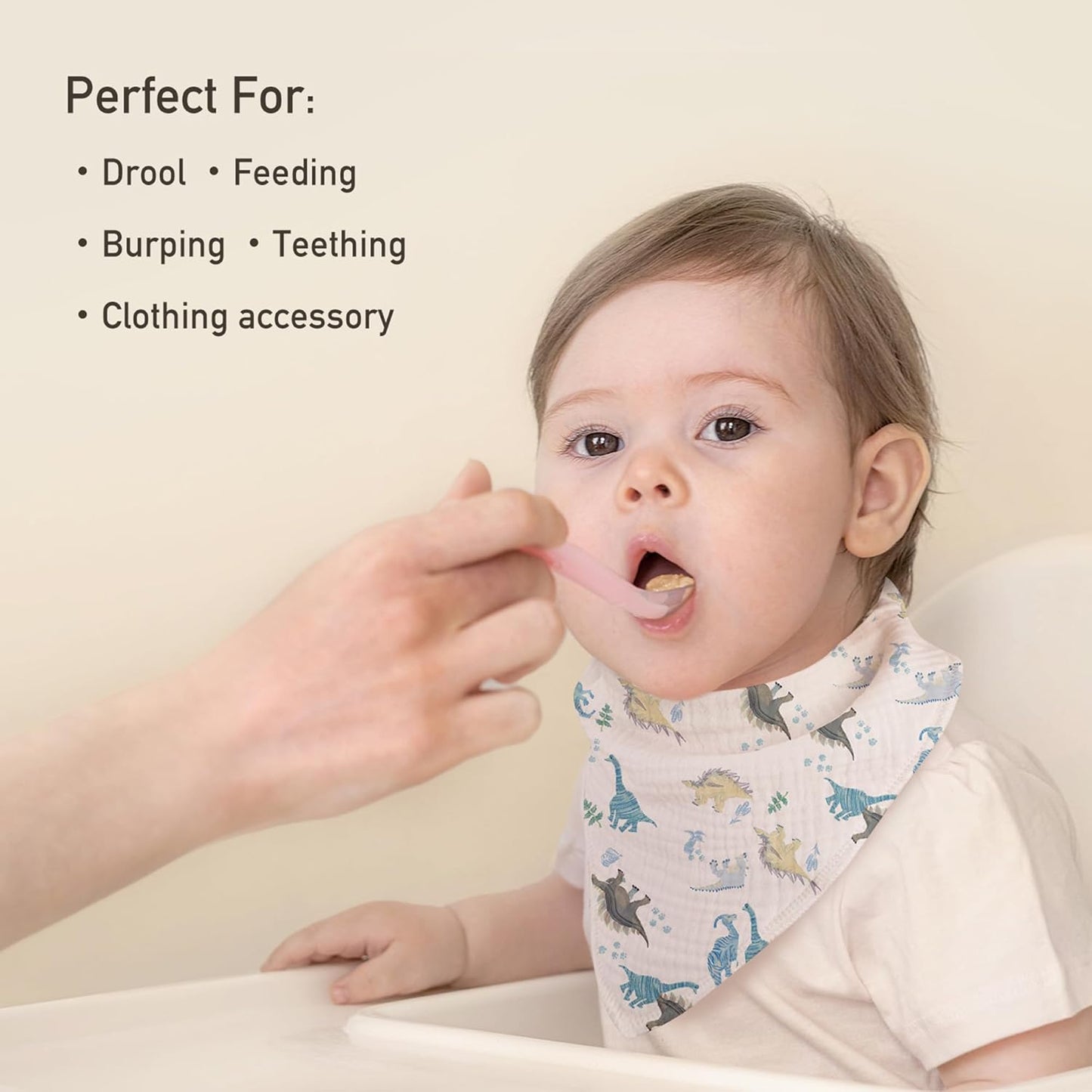 Muslin Baby Bibs 8 Pack, Baby Bandana Drool Bib for Drooling and Teething, Cotton Soft Absorbent for Girls Boys