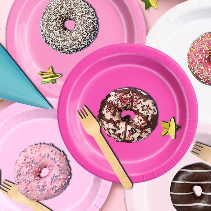 CMUSKO Pink Birthday Decorations-60Pcs Light Pink Plates and Napkins Kit Girls Gradient Pink Party Supplies for Birthday,Wedding, Bridal Shower