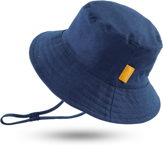 JANGANNSA Cotton Baby Sun Hat Infant Toddler Boys Girls Bucket Hats Summer Sun Protection Kids Beach Caps