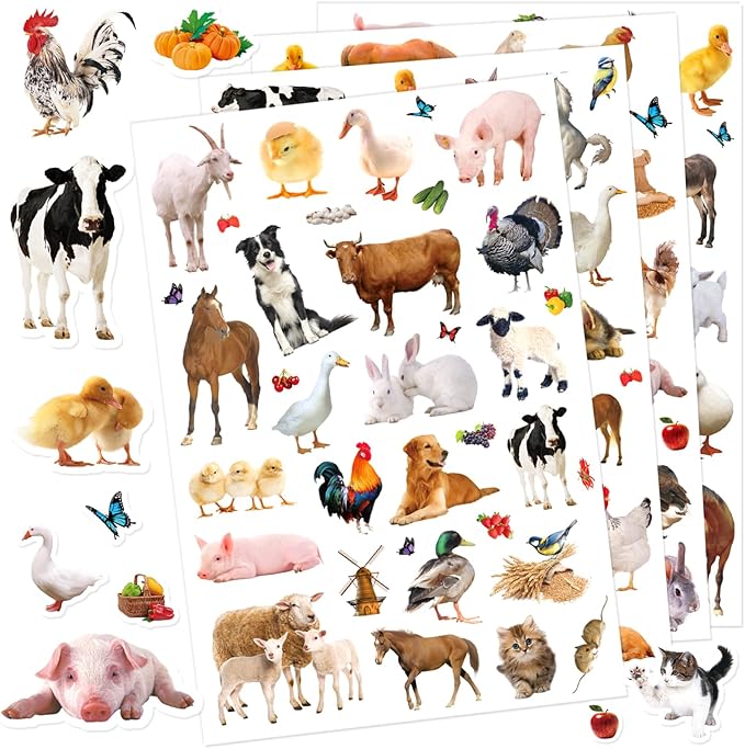 Farm Animals Stickers 720 Count Farm Animal Barnyard Cow Sheep Chicken Stickers Party Favors Gifts Sticky Decor for Scrapbook Calendar Planner Gift Wrap Decor