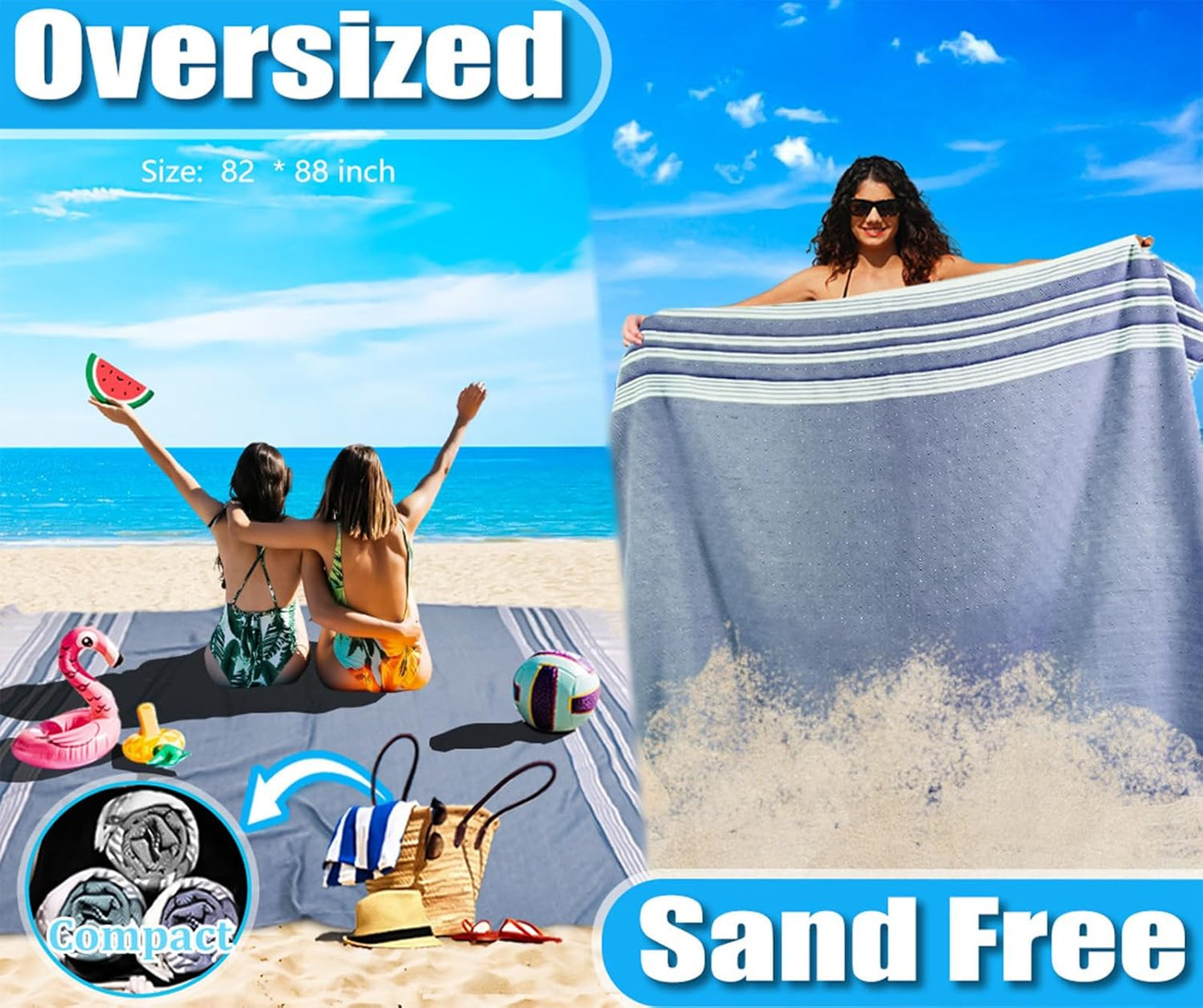 Oversized Turkish Beach Towel Blanket Cotton Giant XL Sandproof Towels Huge Linen XXL Extra Large Big Throw Quilt Blankets for Adults Cloud Travel Camping Glamping Accessories Essentials