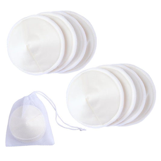 Ameda Washable Nursing Pads | 4 Pairs (8 Count) | Organic Bamboo Nursing Pads | Breastfeeding Supplies | Reusable Breast Pads for Leaking Milk | Breastfeeding Pads | Includes Mesh Laundry Bag