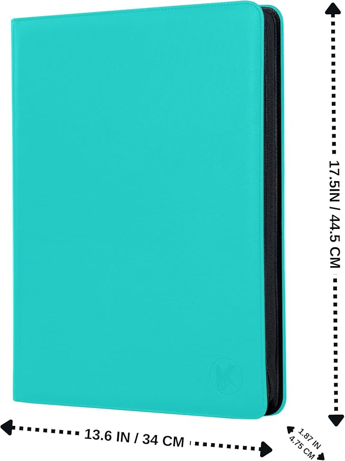 1000+ Pockets Trading Card Binder, 16-Pocket Card Ablum Compatible with MTG,Sports Cards & Other Standard Size Trading Cards (Teal)