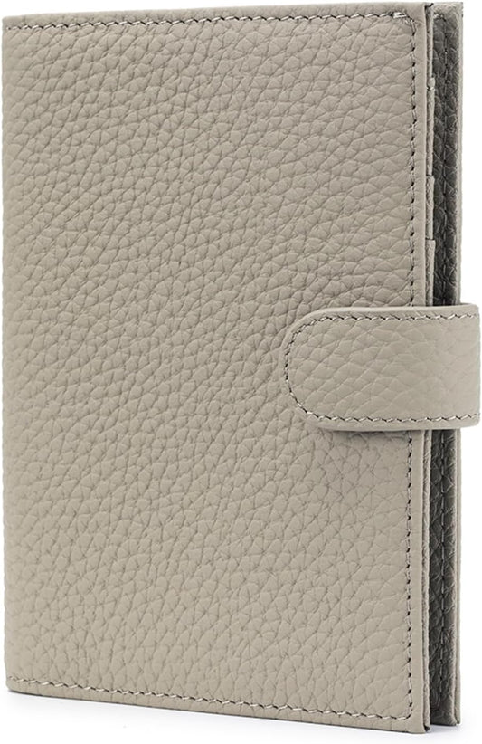RFID Passport Holder Travel Wallet for Women, Leather Passport Cover Wallet with Card Holders SIM Slots,Zippered Coins Pocket and Cash Slot Slim Compact Travel Wallet (Eephant Grey)