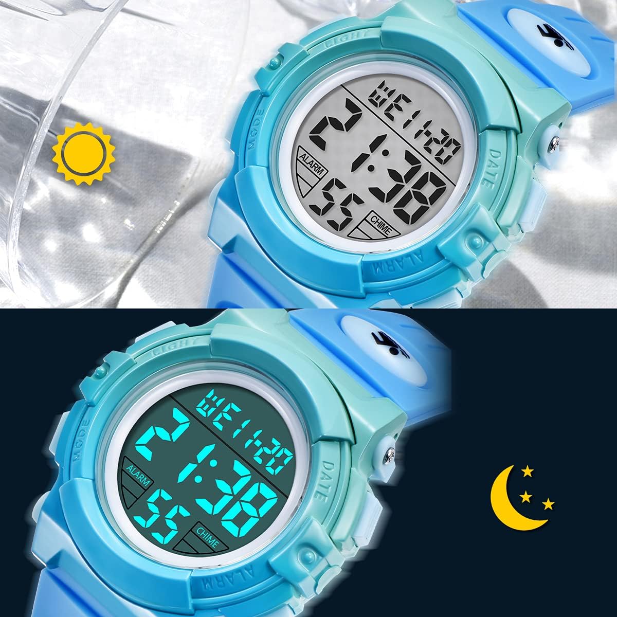 Kids Watch,Boys Watch for 3-15 Year Old Boys,Digital Sport Outdoor Multifunctional Chronograph LED 50 M Waterproof Alarm Calendar Analog Watch for Children with Silicone Band,Kids Gift