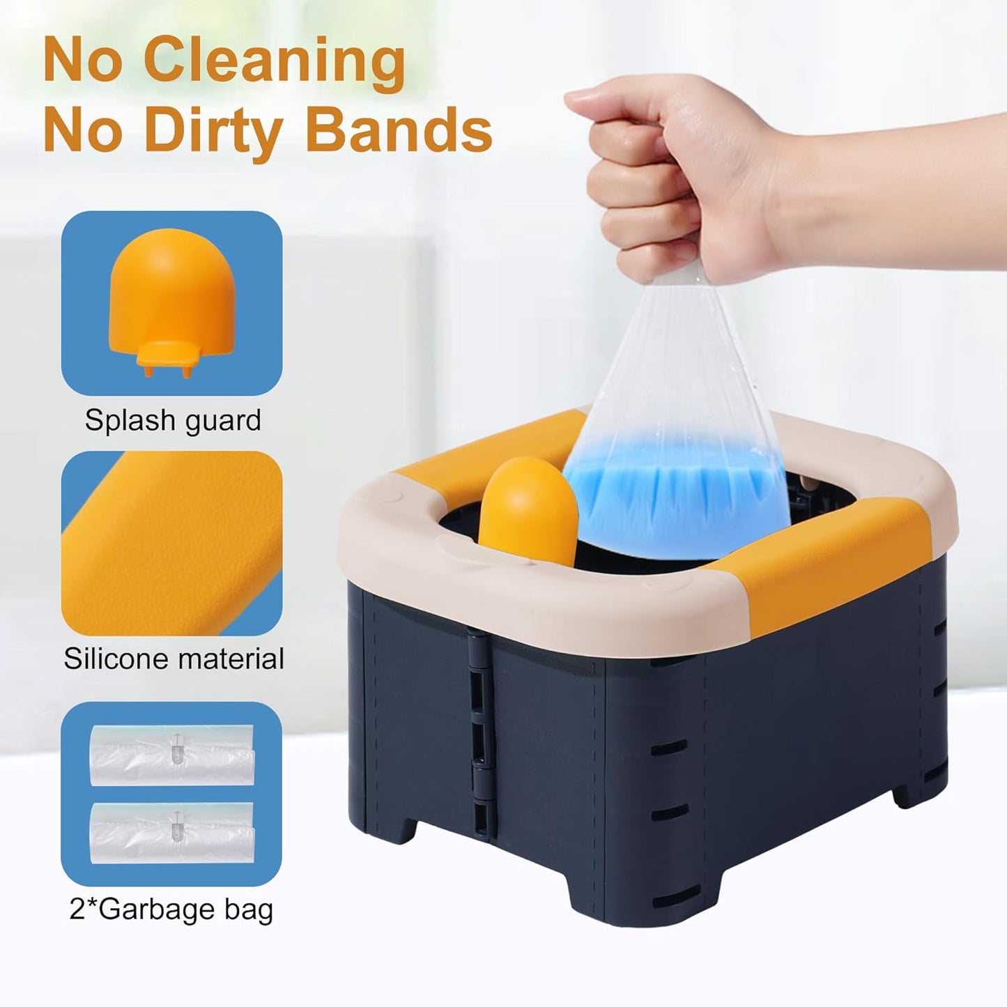 Toilet Bowls for Children Toddler Travel,Foldable Travel Potty for Boys Girls Emergency Toilets for Car,Outdoor,Camping and Indoor Seat with Storage Bag（Bean Paste Powder）