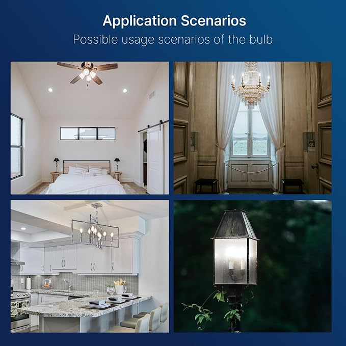 FLSNT 5000K Daylight B10 Dimmable LED E12 Candelabra Bulbs, 40W Equivalent LED Chandelier Light Bulbs, 450LM, Clear Glass Finishing, 12 Pack UL,CA65 Listed.