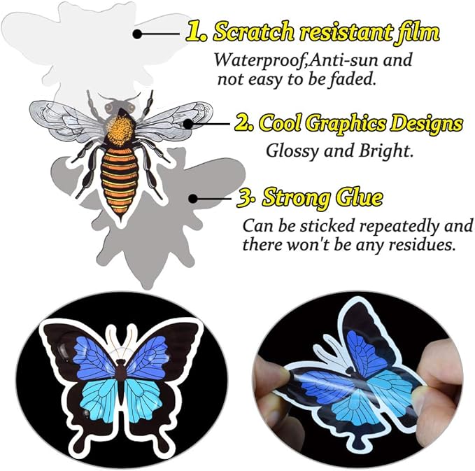 QTL Bug Stickers for Kids Insect Stickers for Water Bottle Bug Party Favors Gifts for Boys Girls Waterproof Vinyl Pack 50Pcs