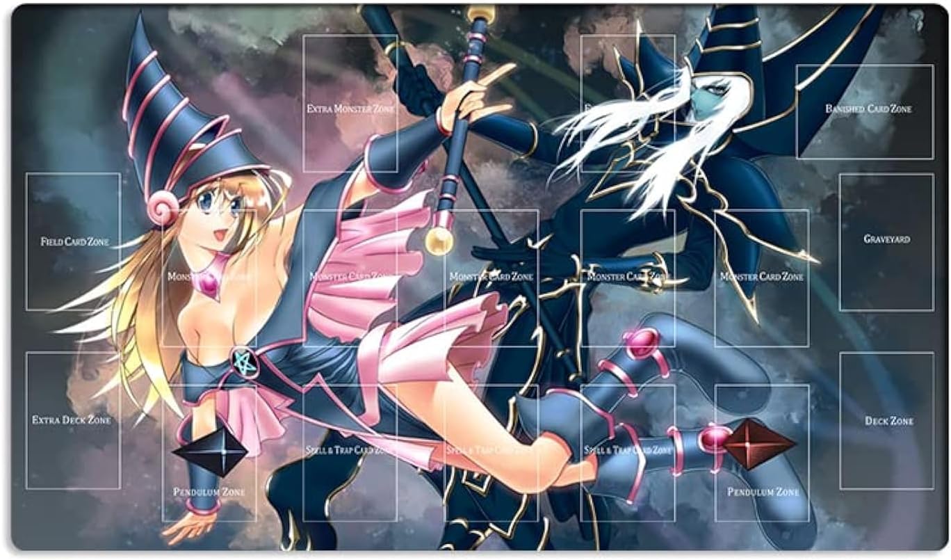 New Mlikemat Playmat Dark Magician Girl TCG CCG OCG Trading Card Game Mat with Zones + Free Bag (ZD014-27-A)