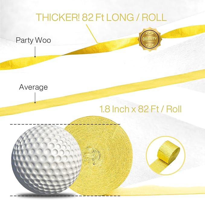 PartyWoo Light Yellow Crepe Paper Streamers 4pcs 328ft Pack of Pastel Pale Yellow Crepe Paper Streamers for Birthday Graduation Engagement Baby Shower Summer Sunflower Little Cutie Party Decorations