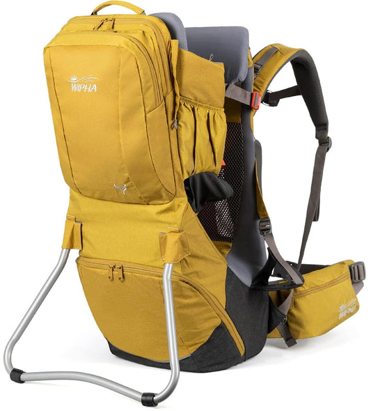 WIPHA Baby Backpack Carrier, Upgraded Carrying System Baby Hiking Backpack Carrier, Ergonomic Pro Hiking Baby Carrier Backpack with Safety Seat, Lightweight Large Capacity Toddler Carrier