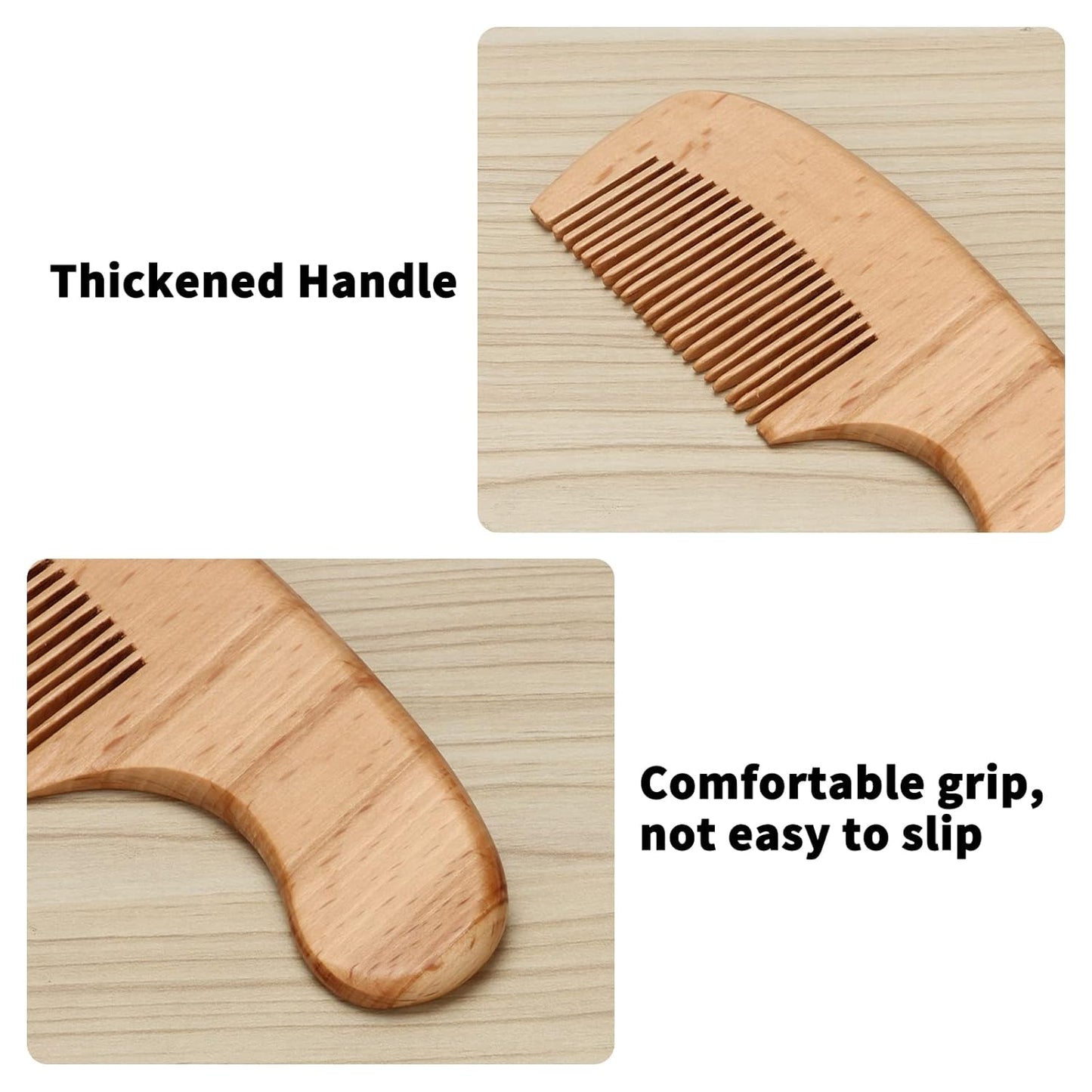 Wooden Natural Goat Bristle Brush and Cradle Cap Comb Set - 5 in 1 Baby Grooming Kit for Newborns, Toddlers, Boys, and Girls (Blue)