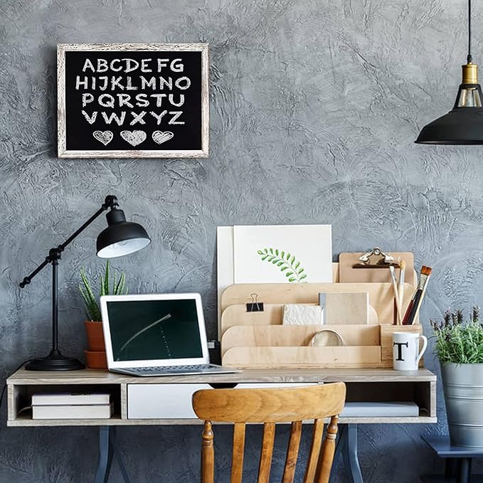 Chalkboard 12x16 inches, 3 Pack Non-Magnetic Blackboard, Rustic White Wooden Framed Chalkboards for Wedding, Kitchen and Home Decor