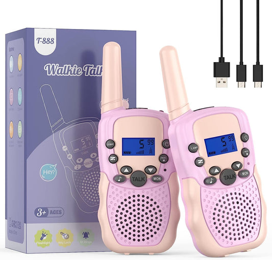 Toys for 3-12 Year Old Girls, Selieve 2 Pack Kids Walkie Talkies Rechargeable with 22 Channels, LED Flashlight and VOX Function, Birthday Gifts for 4 5 6 7 8 9 10 Year Old Girls