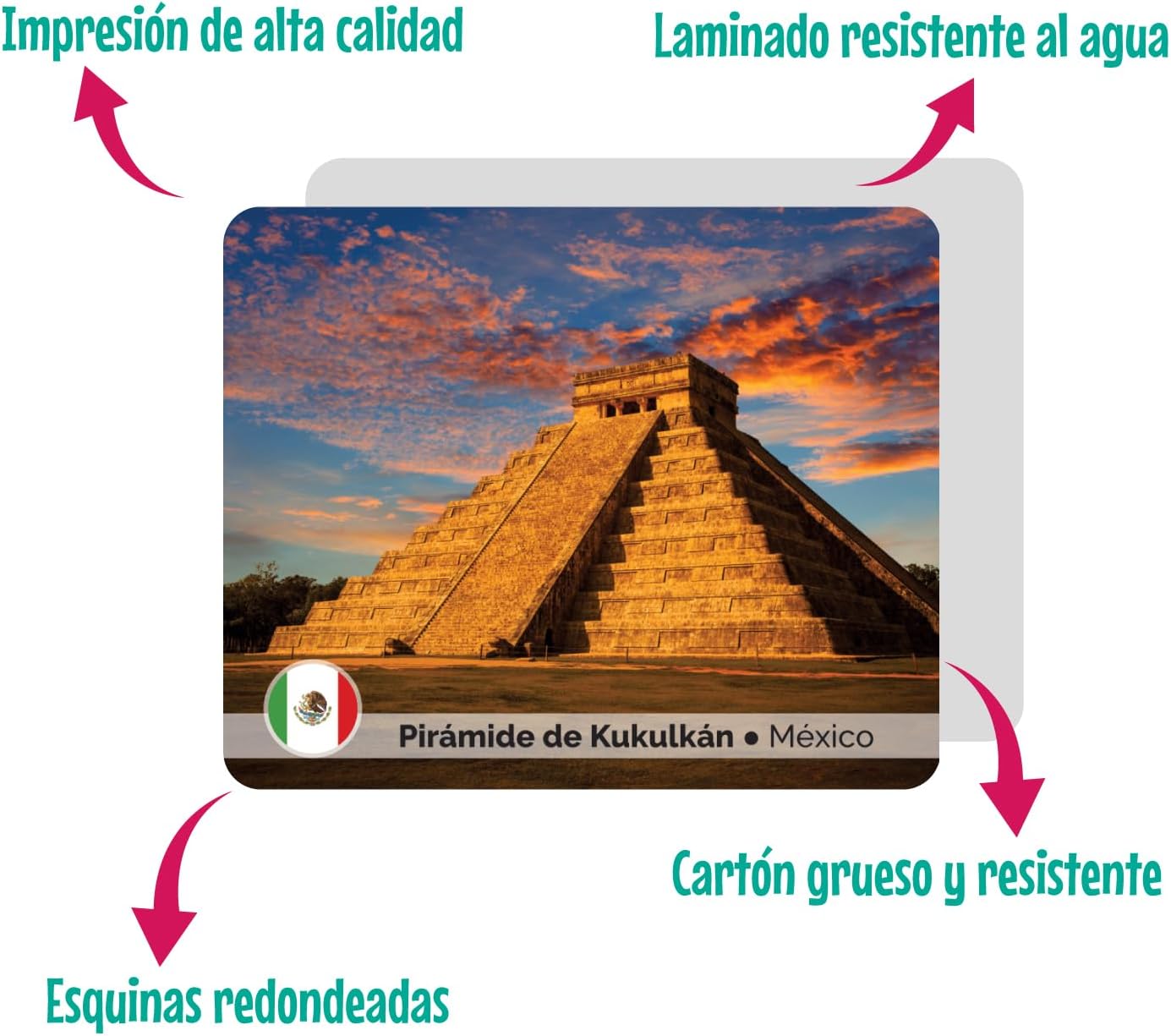 Menique Explore The World Memory Matching Game – Spanish Edition – 100 Cards (50 Pairs) with Iconic Landmarks, Country & Flag – Educational Geography Game in Spanish.