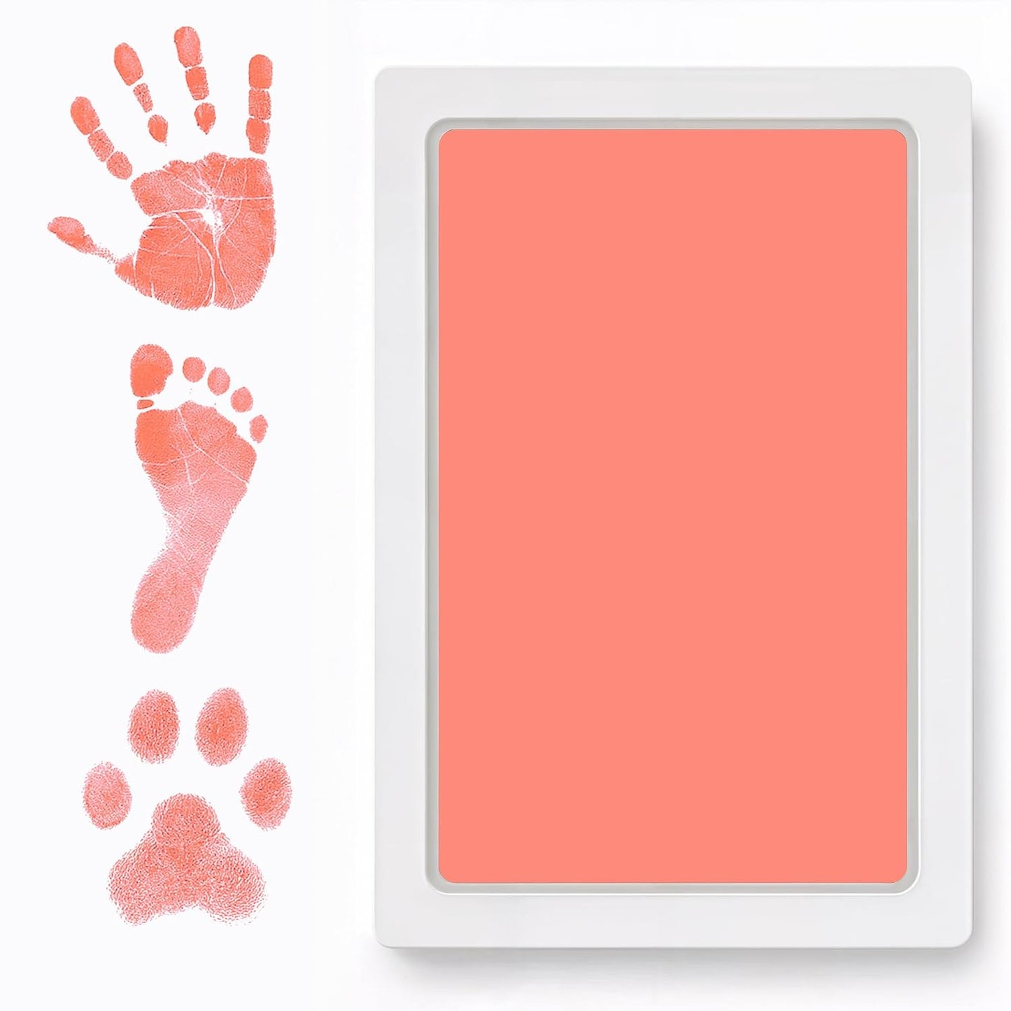 Clean Touch Ink Pad for Baby Handprints and Footprints – Inkless Infant Hand & Foot Stamp – Safe for Babies, Doesn’t Touch Skin – Perfect Family Memory or Gift – Pink Print Kit by Tiny Gifts