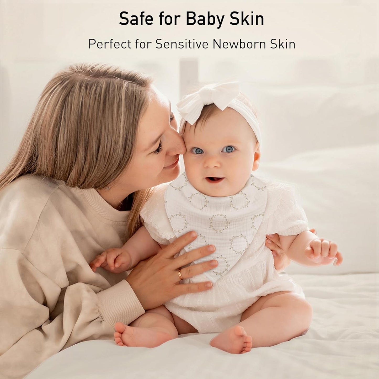 Muslin Baby Bibs 8 Pack, Baby Bandana Drool Bib for Drooling and Teething, Cotton Soft Absorbent for Girls Boys