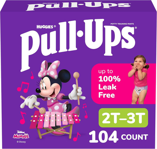 Pull-Ups Girls' Potty Training Pants, Size 2T-3T Training Underwear (16-34 lbs), 104 Count
