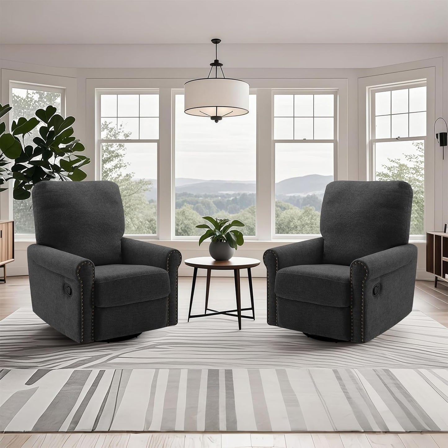 Recliner Chair, 360 Swivel Rocker Chair for Adults Nursery Rocking Chairs Glider Chairs for Living Room, Bedroom, Apartment