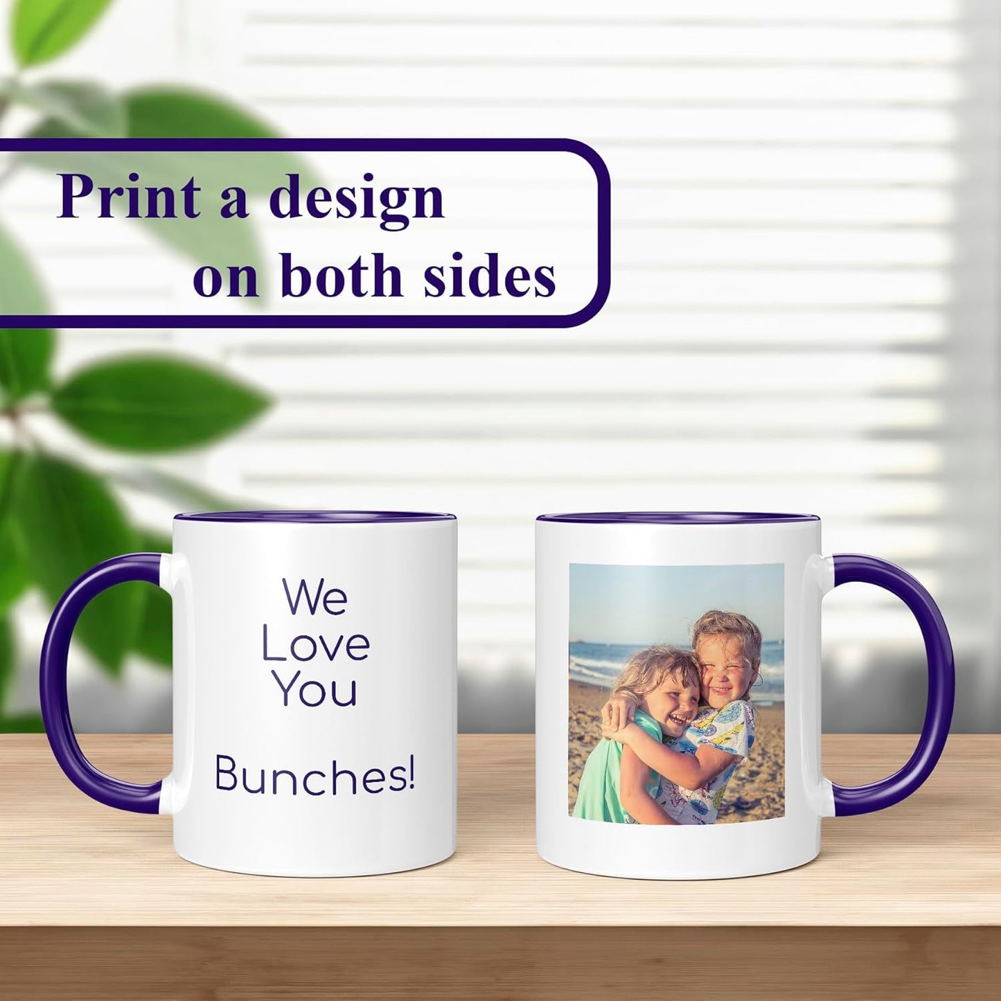 Personalized Coffee Mug, Custom Photo Text 11 Oz Ceramic Mug, Customized Picture Name Tea Cup, Unique Gift Idea, Taza Cafe Personalizadas Fotos, Cute Custom Gifts Mom Women Men, Mother's Day, Navy