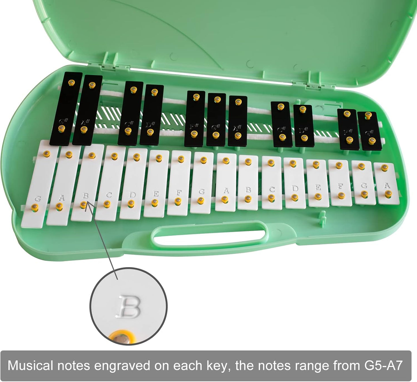 MUSICUBE 27 Keys Xylophone for Kids Adults Professional Glockenspiel Instrument with 2 Mallets & 11 Music Sheets Educational & Preschool Learning Musical Toys for Toddler Boys Girls Aged 3+（G5-A7）