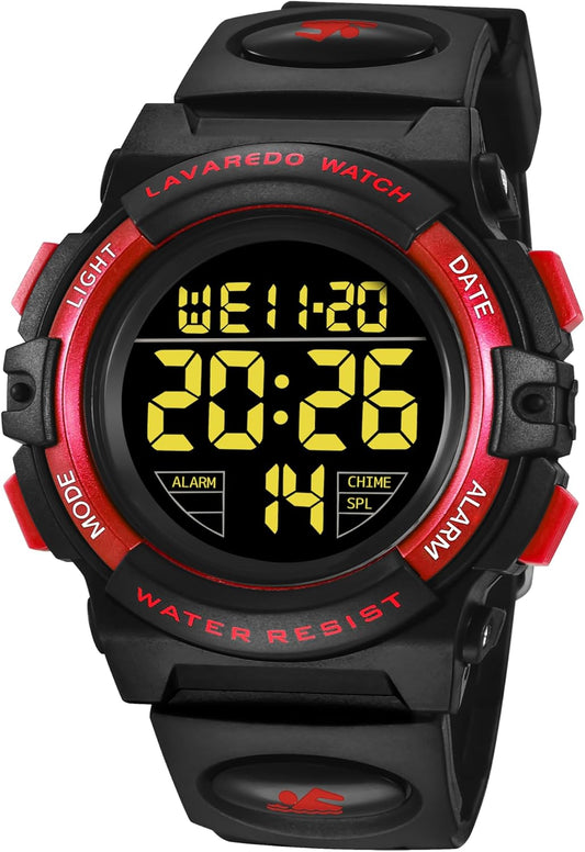 Kids Watch,Boys Watch for 3-15 Year Old Boys,Digital Sport Outdoor Multifunctional Chronograph LED 50 M Waterproof Alarm Calendar Analog Watch for Children with Silicone Band,Kids Gift