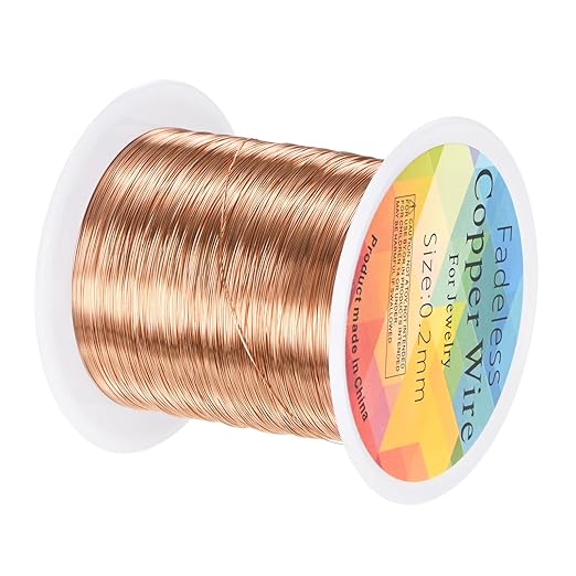 0.2mm Jewelry Wire, 32 Gauge 328FT Craft Wire Copper Beading Wire for Jewelry Making/Planting/Weaving/DIY Crafting, Soft Metal Wires [100M, Copper Tone]