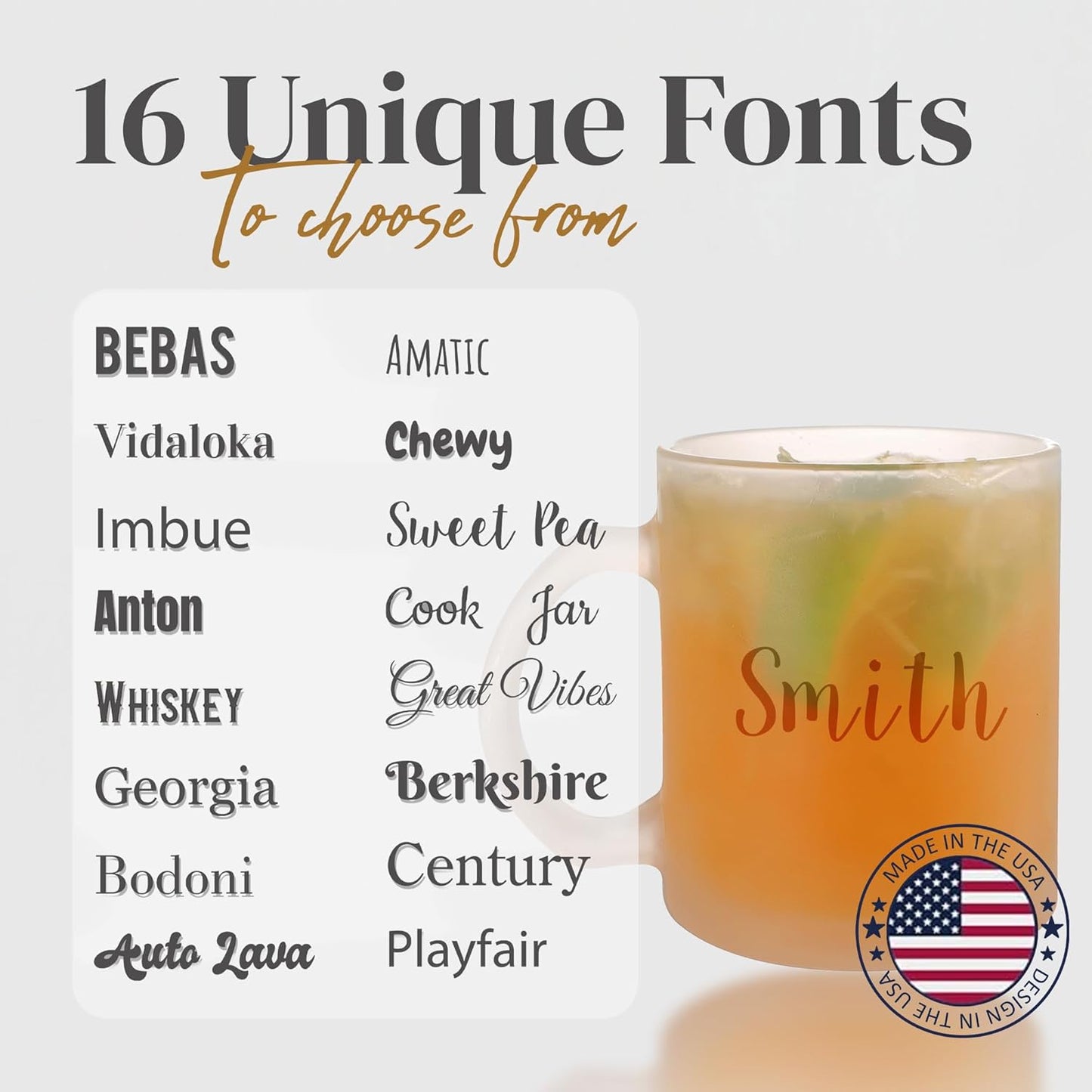 Personalized Coffee Mug Engraved with your Custom Text - Customized 11oz Frosted Glass Mugs, Hot Chocolate Mug, Tea Cup, Birthday Gifts, Retirement Gift (Engraved Custom Text, Frosted)