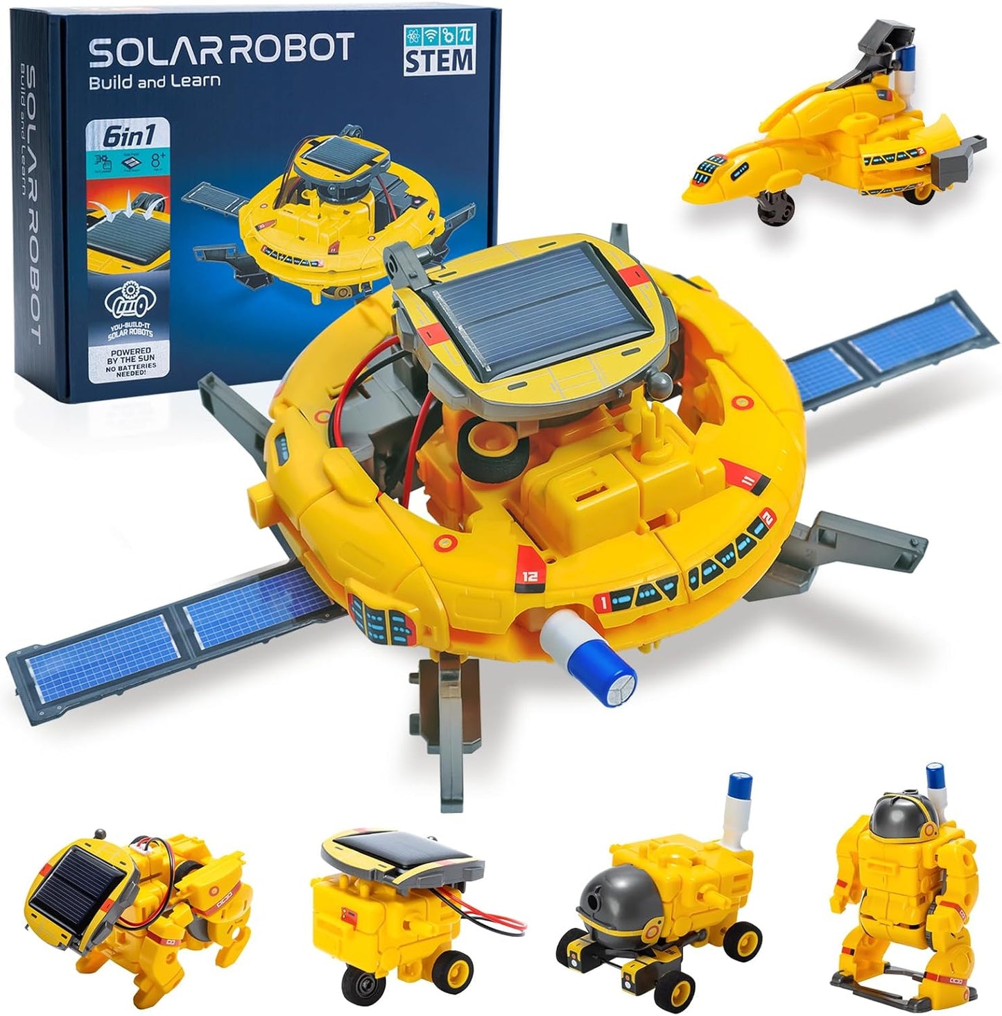 STEM 6-in-1 Solar Power Robotics Set for Kids, DIY Space Engineering Projects & Science Experiments, Educational Birthday Gifts for 8 9 10 11 12 Year Old Boys Girls Teens