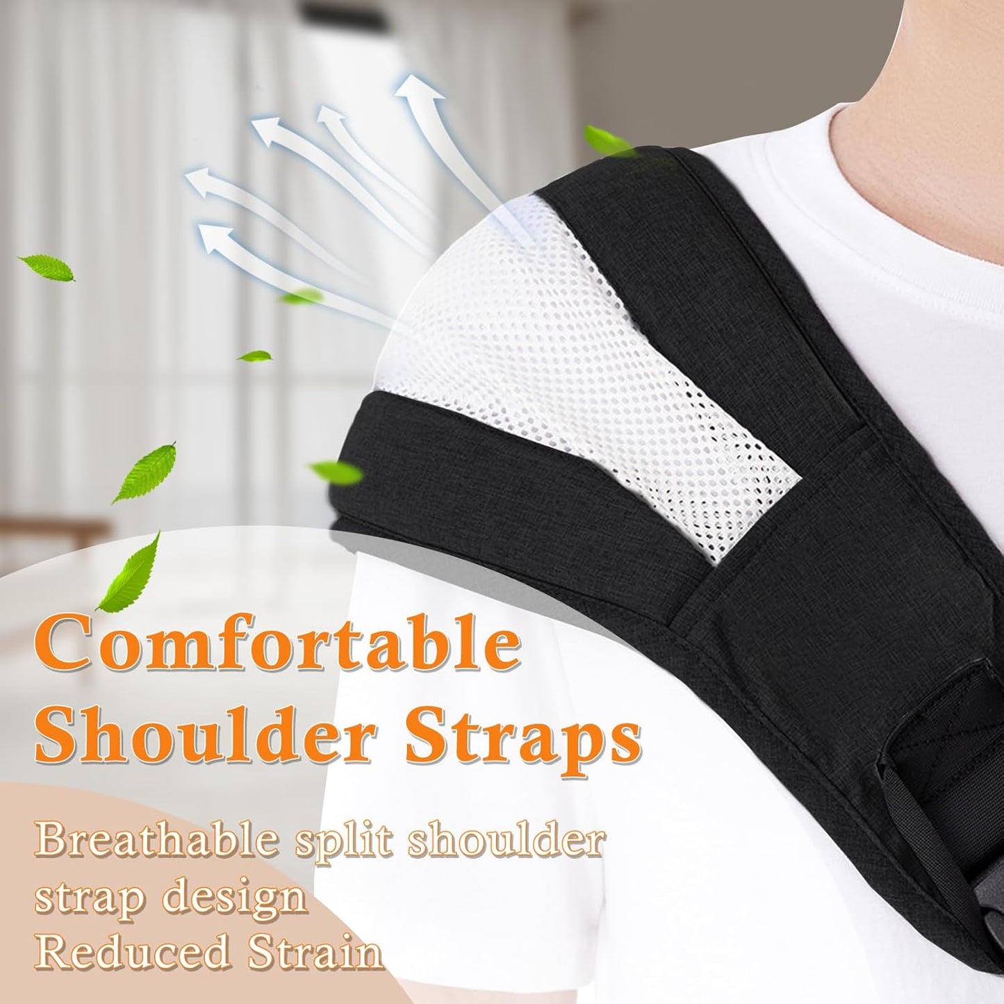 Baby Carrier Newborn to Toddler - Adjustable Sling Carrier for 25-60lbs, Comfortable Hands-Free Carrying (Black)